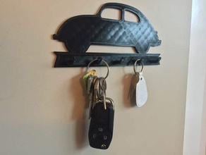 vw bug key rack signs & logos bus 3d print model - Mito3D