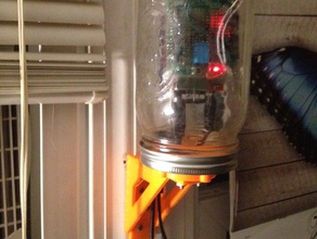 wide mouth ball mason jar wire through electronics wallmount 3d print model - Mito3D