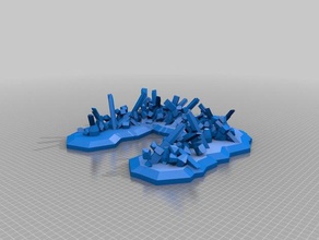 my customized parametric miniature game barricade1 games 3d print model - Mito3D