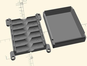 aa battery box - parametric also parametrised mounting holes lid open scad included hobby holder 3d print model - Mito3D