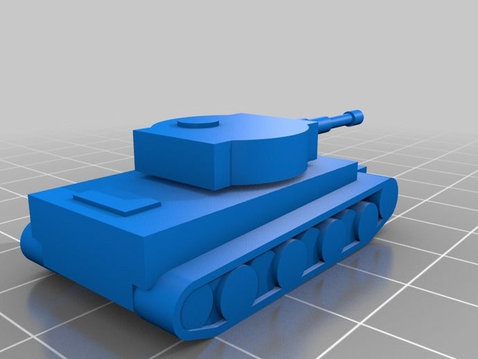 simplified tiger tank vehicles 3D print model - Mito3D