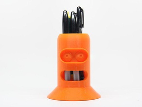 bender porte-stylo bureau de tête comedy central futurama les crayons porte-crayon stylos le robot 3d print model - Mito3D