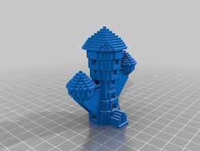minecraft wizard's tower buildings & structures wizard 3d print model - Mito3D
