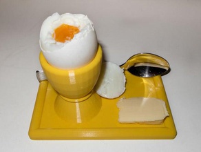 egg cup plate spoonholder kitchen & dining holder 3d print model - Mito3D