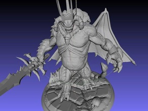 daemon príncipe gigante criaturas behemoth caos demônio voando warhammer wh40k 3d print model - Mito3D