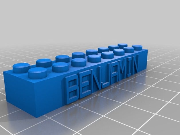 benjamin lego bloco colar de chaveiro brinquedos construção personalizado 3D print model - Mito3D