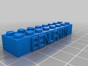 benjamin lego bloco colar de chaveiro brinquedos construção personalizado 3d print model - Mito3D