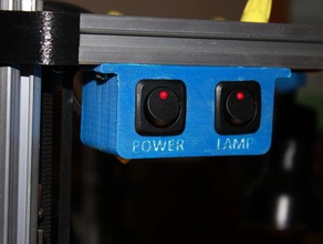 power switch bracket kossel 2020 3d printer accessories box folger light solidworks toggle t nut 3d print model - Mito3D