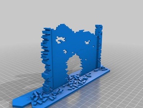 ruined wall buildings & structures apocalypse rpg rubble ruins wargaming 3d print model - Mito3D