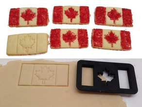 canadaday canadian flag shortbread cookie cutter kitchen & dining canada 3d print model - Mito3D