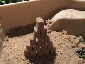 mini sand castle building blocks buildings & structures block build buildacastle something challenge create creativity domb dumb learning stupid worst creation ever 3d print model - Mito3D