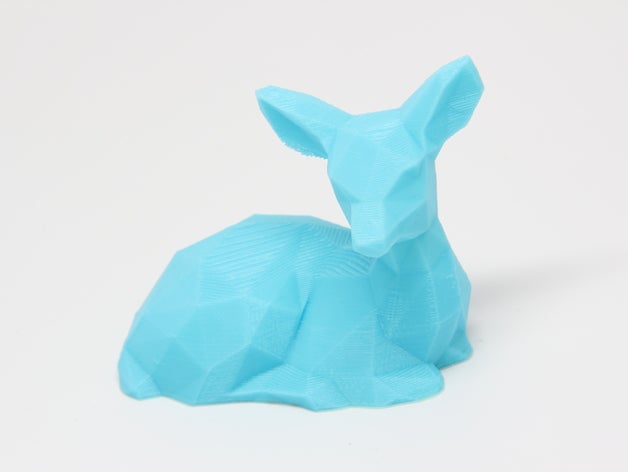 low poly fawn animais bebê de veado bambi facetada baixa contagem polígonos polígono sara aprovado 3D print model - Mito3D