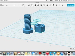 simple tuerca de perno La impresión en 3d la 3d print model - Mito3D