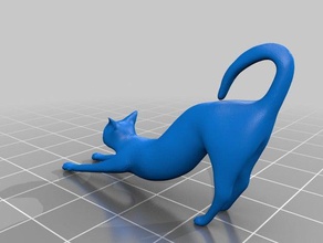cat stretching animals knife rest sculptris 3d print model - Mito3D