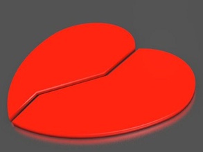 kırık kalp düz işaretler logoları temel şekil basit 3d print model - Mito3D