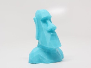 low poly moai sculptures easter island faceted polygon peru 3d print model - Mito3D