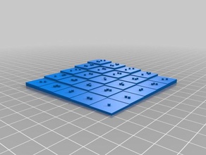 özelleştirilmiş 5 x braille çarpım tablosu matematik 3d print model - Mito3D