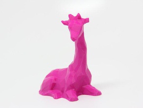 low poly giraffa animali animale sfaccettato semplice 3d print model - Mito3D