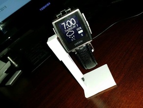 semplice ghiaia supporto in acciaio gadget di caricabatterie dock stand pebble steel watch 3d print model - Mito3D