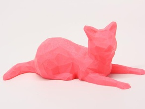 low poly cat animals animal faceted feline kitten meow 3d print model - Mito3D
