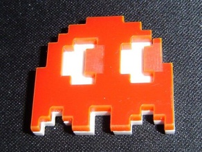blinky pac-man, ghost magnet laserable otros nevera de los hogares cocina cortadora láser pac man juego video juegos videojuegos 3d print model - Mito3D