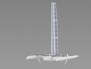 bor 90 inspired trimaran r c vehicles americas cup bmw oracle bor90 catchthewind engineering high school makeitfloat sailboat sailing science steam stem tvy usa 17 wingmast wingsail wing sail 3d print model - Mito3D