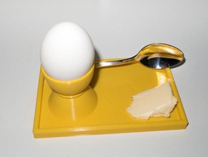huevo taza cuchara titular de la versión 2 cocina y comedor cocido desayuno el copa bandeja huevos houshold placa spoonholder 3d print model - Mito3D