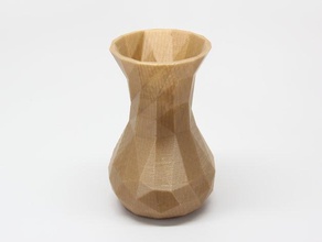simple faceted vase decor flowers low poly pot 3d print model - Mito3D