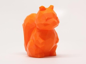 low poly squirrel animals animal faceted 3d print model - Mito3D