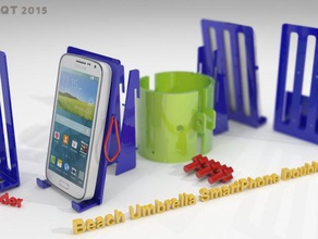 parasol double détenteur de smartphones téléphone mobile plage smartphone support pour tablette 3d print model - Mito3D
