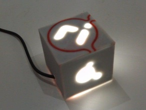 robo Erfindungen logo cube Skulpturen lightitup light-cube 3d print model - Mito3D