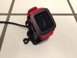 pebble time watch stand modulari pezzo verticale gadget di ghiaia caricabatterie tempo smartwatch guarda 3d print model - Mito3D