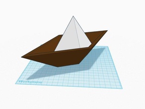 carta a forma di barca La stampa 3d la makeitfloat barchetta vela semplice 3d print model - Mito3D