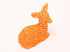 voronoi-fawn Tiere baby baby-Hirsch bambi Reh disney facettiert fawn voronoi 3d print model - Mito3D