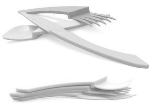 cubiertos para avi n food & drink cutlery set fork knife plane spoon 3d print model - Mito3D