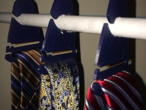tie rack clips pants hanger organization 3d print closet clothes dress shirt pla raftless supportless 3d print model - Mito3D