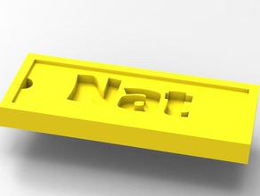 nat nom de la balise porte-clés 3d print model - Mito3D
