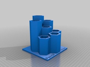 pencil holder hexagon hive pencilholder case ho 3d print model - Mito3D
