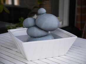 organic stone fountain outdoor & garden cat 3d print model - Mito3D