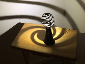 loxodromique lampe de bureau décor la led lightitup les mathématiques l'art l'ombre en spirale 3d print model - Mito3D