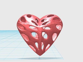alien heart art charm hollow keychain red 3d print model - Mito3D