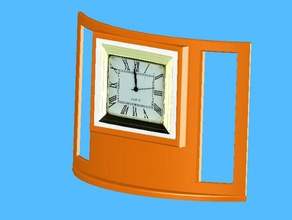 rectangulaire visage d'horloge décor 3d print model - Mito3D
