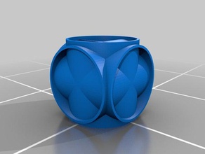 three intersecting cylinders math multivariable calc steinmetz surface 3d print model - Mito3D