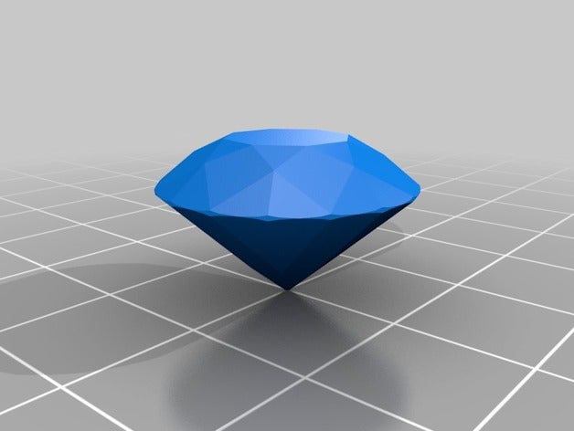 ma personnalisé en forme de diamant taille brillant 58 bijoux 3D print model - Mito3D
