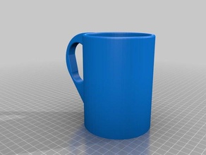 big simple imprimible de la taza cocina y comedor grande gran beber vidrio hufterproof mok por mañana 3d print model - Mito3D