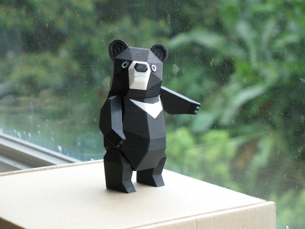 formosan black bear art amao low poly semc 3D print model - Mito3D