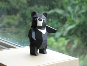 formosan de l'ours noir art amao ours en low poly pour les psem 3d print model - Mito3D