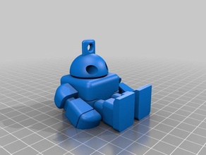 robot action figure keychain keychains 3d print model - Mito3D