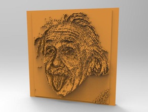 minecraft 3dprinting art tile - albert einstein en face L'impression 3d visage de 3d print model - Mito3D