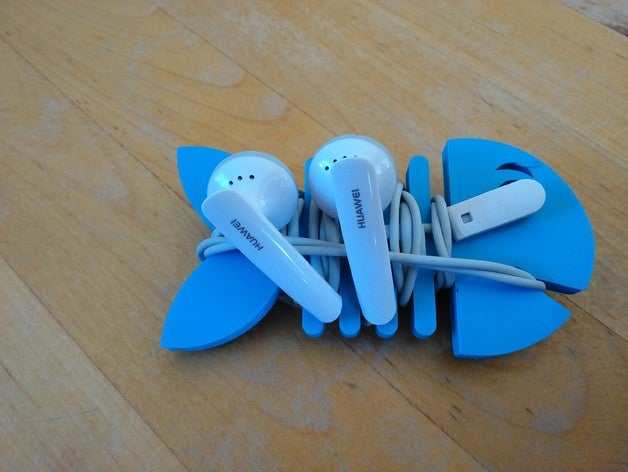 Leiter Telefon-Schnur-Fisch - Organisation Schnur Ohrhörer earbuds Fisch Spaß head phones Veranstalter 3D print model - Mito3D